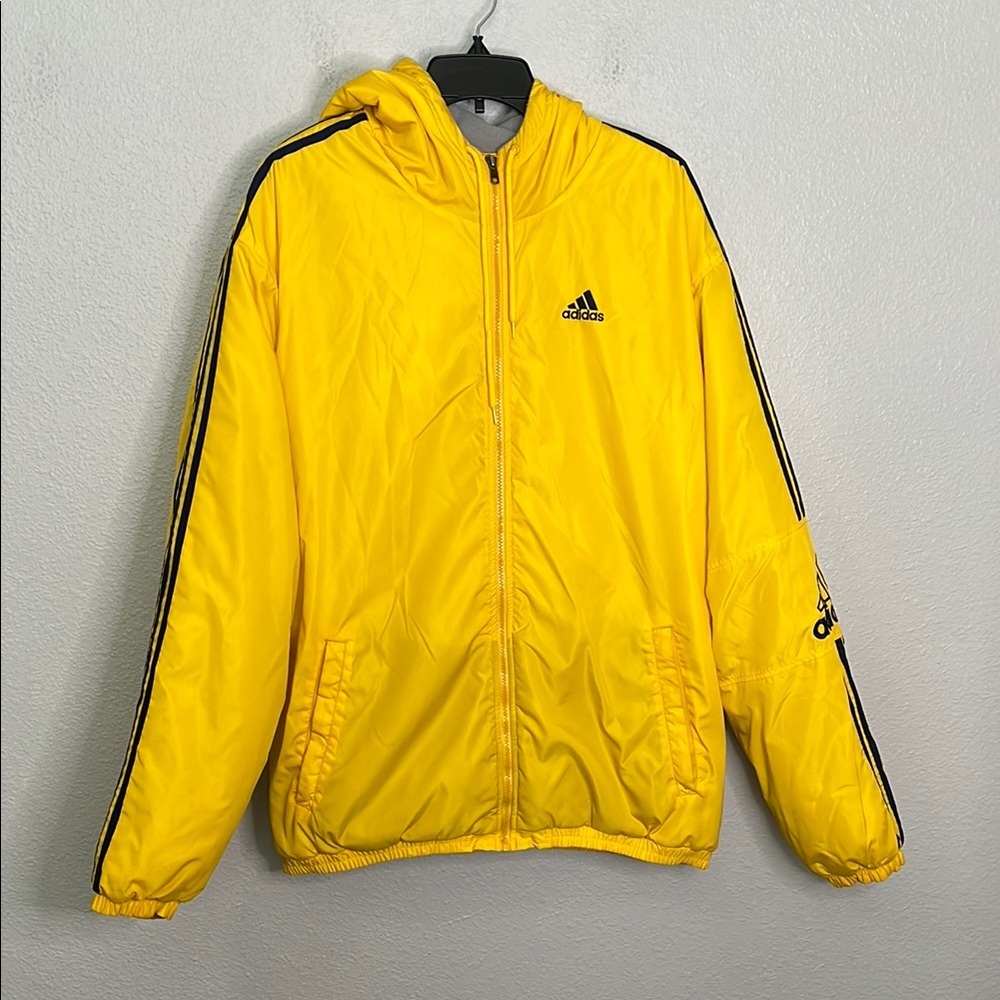 Vintage Adidas Coat Yellow/Blue Size Large